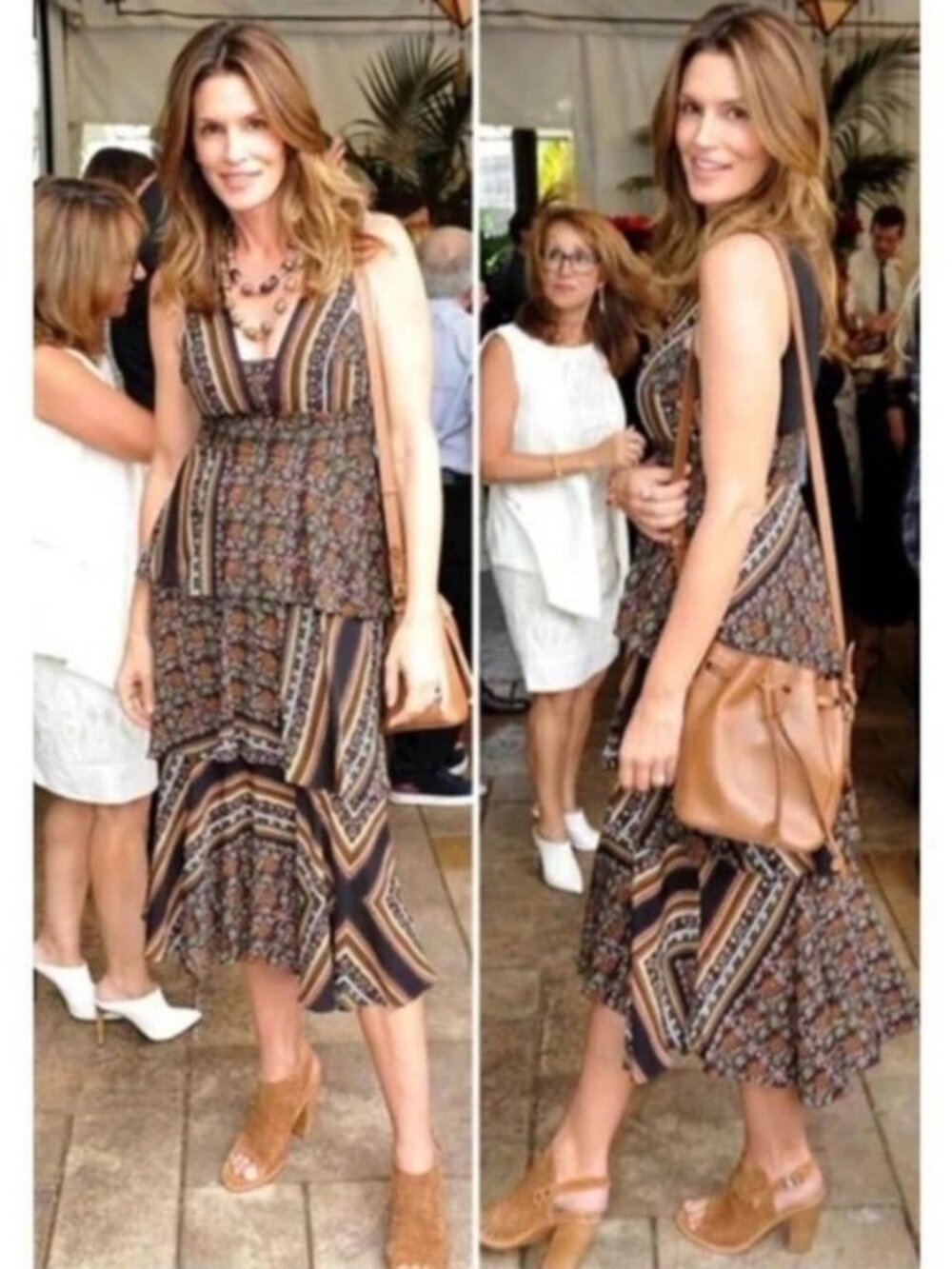 ALC Hayley Scarf Tiered Midi Silk Dress
